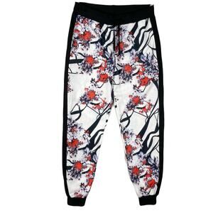 New DAUPANZEES Sweatpants Men M Joggers Cherry Blossom Floral Side Stripe